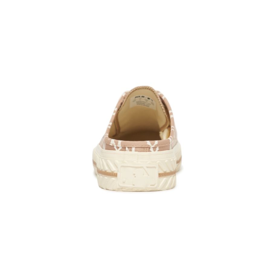  0401 - HÀNG CHÍNH HÃNG - GIÀY MLB MULE *ĐẠP GÓT* Monogram Màu Nâu CREAM  - *MONO NÂU CREAM* - 2023** - Code: 3AMUM212N-50BGD 
