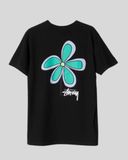  1134 - HÀNG CHÍNH HÃNG - ÁO THUN STUSSY -  STUSSY FLOWER - BLACK 