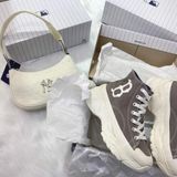  0897 - HÀNG CHÍNH HÃNG - GIÀY MLB CHUNKY HIGH - CỔ CAO (MÀU BE ) - *GREY/BEIGE* - CODE: 32SHU1111-43M 