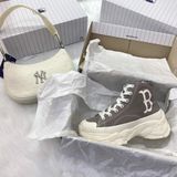  0897 - HÀNG CHÍNH HÃNG - GIÀY MLB CHUNKY HIGH - CỔ CAO (MÀU BE ) - *GREY/BEIGE* - CODE: 32SHU1111-43M 