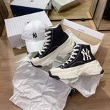  0899 - HÀNG CHÍNH HÃNG - GIÀY MLB CHUNKY HIGH -  CỔ CAO (MÀU ĐEN) - *BLACK/WHITE* - CODE: 32SHU1111-50L 