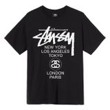  1129 - HÀNG CHÍNH HÃNG - ÁO THUN STUSSY -  STUSSY WORLD TOUR - BLACK 