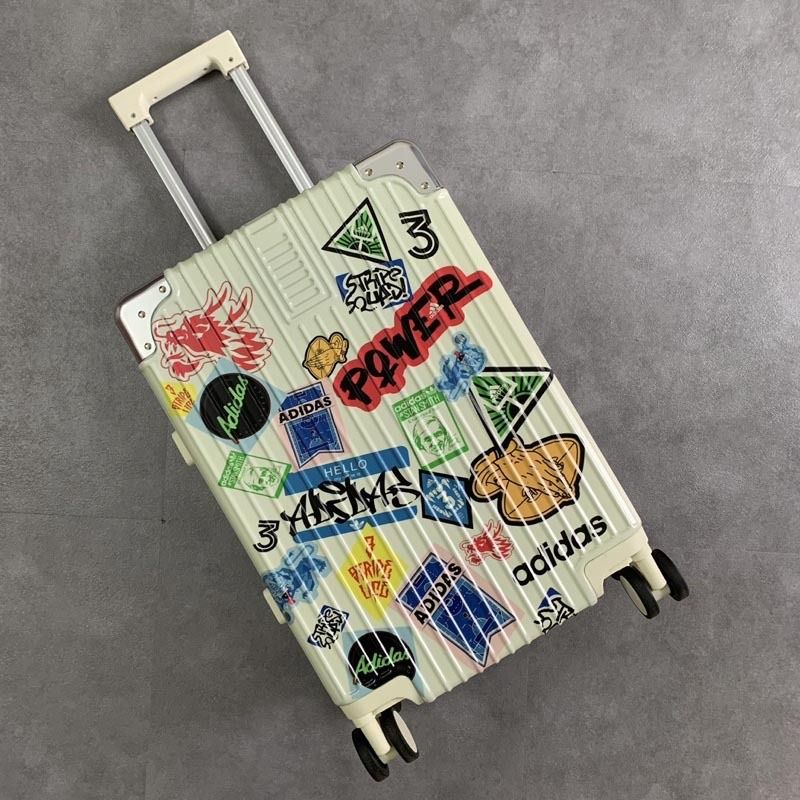  1127 - HÀNG CHÍNH HÃNG - Vali Adidas Sticker - NHỎ (Cabin Size - Xách Tay)  - MÀU TRẮNG KEM 