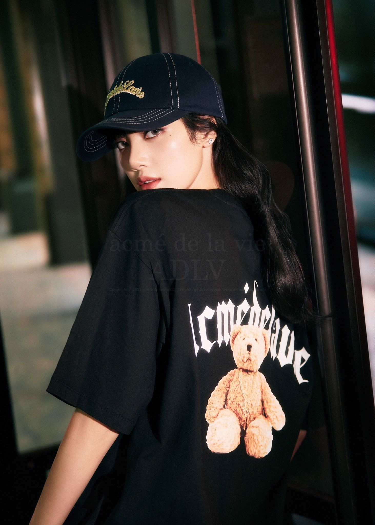  1149 - HÀNG CHÍNH HÃNG - ÁO PHÔNG  ADLV GOLD CHAIN ​​BEAR DOLL SHORT SLEEVE- ĐEN 