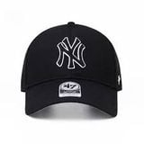  2304 - HÀNG CHÍNH HÃNG - MŨ - NÓN MLB 47 - NY ĐEN VIỀN TRẮNG 