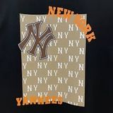  2202 - HÀNG CHÍNH HÃNG - ÁO THUN MLB - NY ORANGE LOGO - BLACK - CODE 3ATSM0443-50BKS 