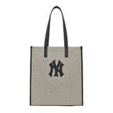  2493 - HÀNG CHÍNH HÃNG - Túi Tote MLB Basic Canvas Vertical - NY Yankees - Màu Xám Viền Đen - Code: 3AORM033N-50BKS 