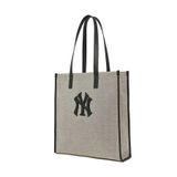  2493 - HÀNG CHÍNH HÃNG - Túi Tote MLB Basic Canvas Vertical - NY Yankees - Màu Xám Viền Đen - Code: 3AORM033N-50BKS 