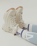  2542 - HÀNG CHÍNH HÃNG - GIÀY MLB CHUNKY HIGH - NY YANKEES - TRẮNG ĐẾ GUM - CODE: 32SHU1111 50I 