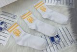  1276- HÀNG CHÍNH HÃNG - VỚ TẤT KOREA X MLB CỔ LỬNG - BOSTON NÂU ĐẤT / VER 2 [ 2023 ] - *WHITE 2 SỌC* 