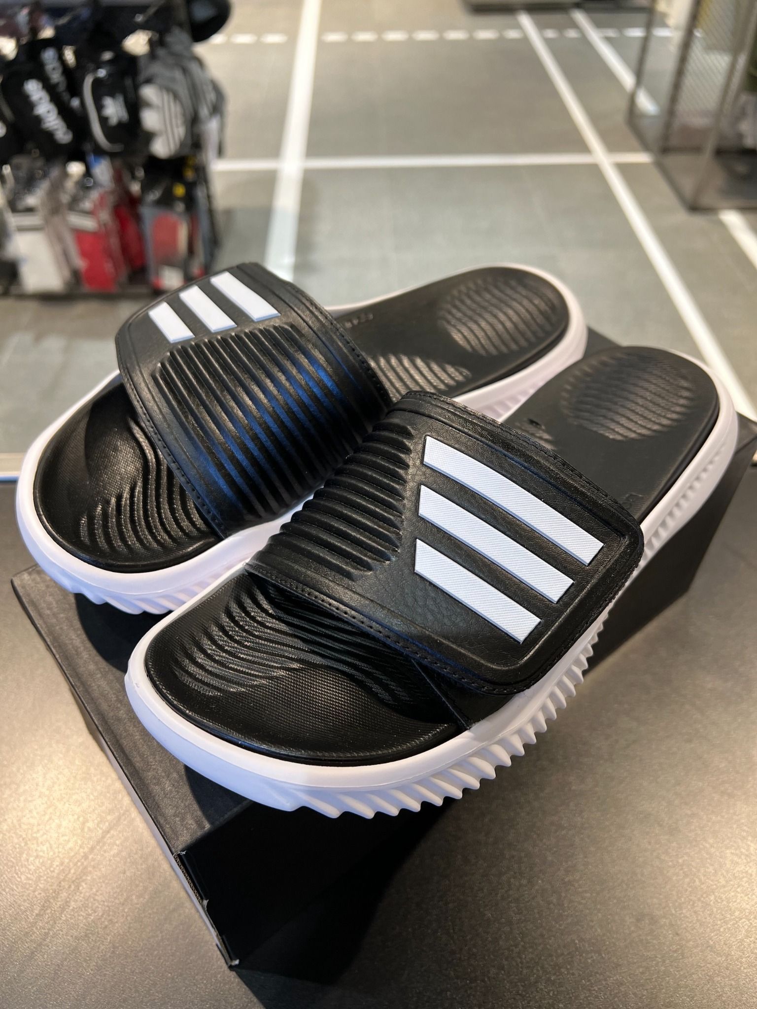  0454 - HÀNG CHÍNH HÃNG Season MỚI - DÉP ADIDAS ALPHABOUCE SLIDE (2.0) - CORE BLACK - *BLACK/WHITE* (2.0) - Code: GY9415 