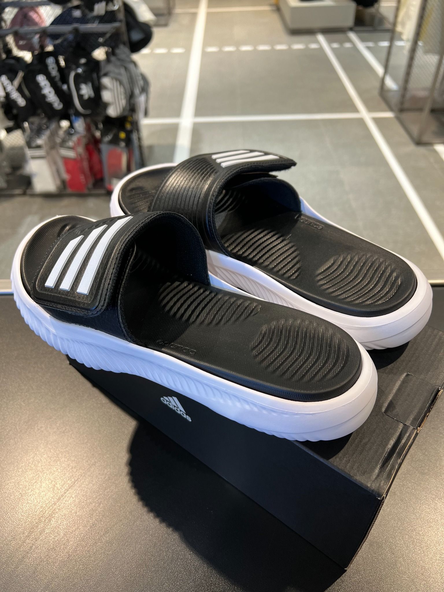  0454 - HÀNG CHÍNH HÃNG Season MỚI - DÉP ADIDAS ALPHABOUCE SLIDE (2.0) - CORE BLACK - *BLACK/WHITE* (2.0) - Code: GY9415 