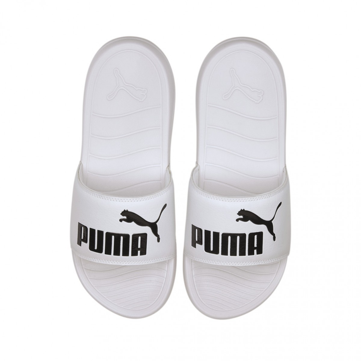  1466 - HÀNG CHÍNH HÃNG - DÉP PUMA POPCAT - *WHITE/ BLACK LOGO* - CODE:  372279_02 