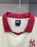  2610 - HÀNG CHÍNH HÃNG - ÁO THUN NEW ERA - POLO LOGO NY VIỀN ĐỎ - KEM - CODE: 14113663 