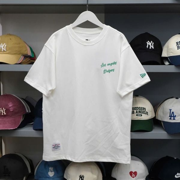  2611 - HÀNG CHÍNH HÃNG - ÁO THUN NEW ERA - LA DODGERS CHỮ GREEN - TRẮNG - CODE: 15488789 