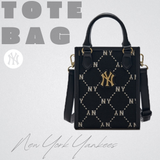  2127 - HÀNG CHÍNH HÃNG - TÚI MLB DIAMOND MONOGRAM MINI TOTE BAG NEW YORK YANKEES - BLACK - CODE: 7ACRMD34N-50BKS 