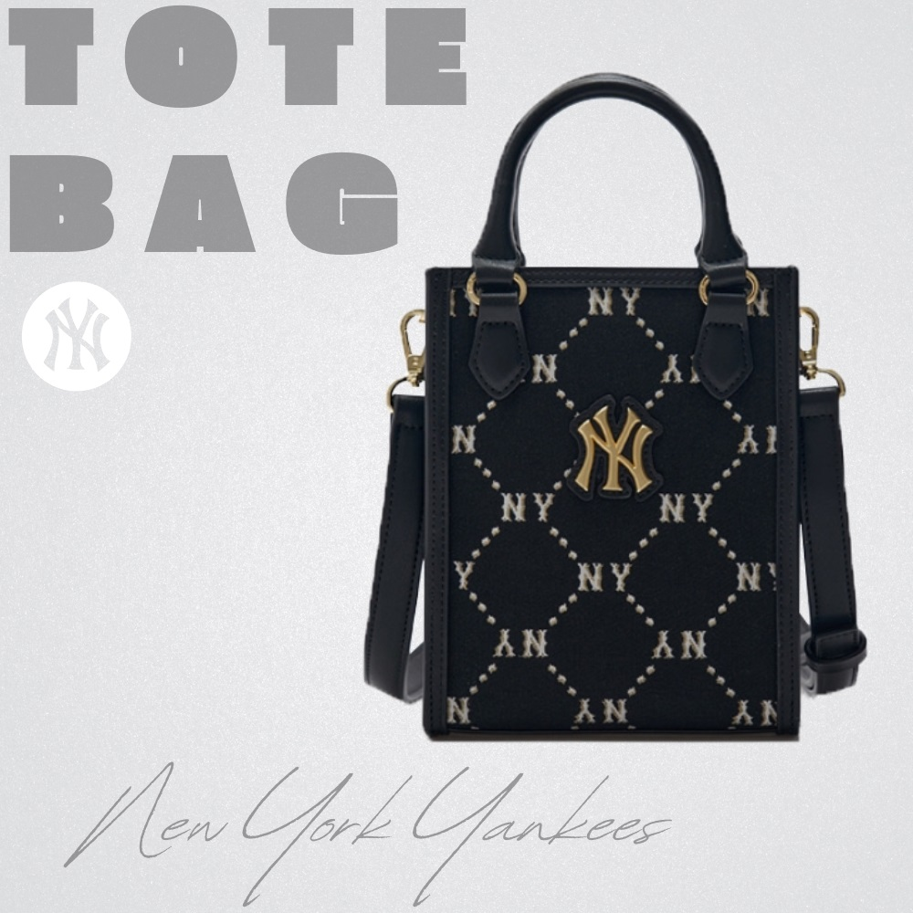  2127 - HÀNG CHÍNH HÃNG - TÚI MLB DIAMOND MONOGRAM MINI TOTE BAG NEW YORK YANKEES - BLACK - CODE: 7ACRMD34N-50BKS 