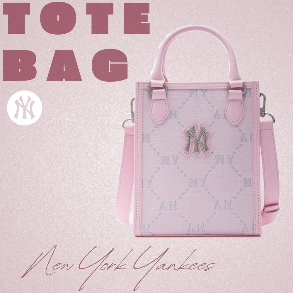  2128 - HÀNG CHÍNH HÃNG - TÚI MLB DIAMOND MONOGRAM MINI TOTE BAG NEW YORK YANKEES - PINK - CODE: 7ACRMD34N-50PKL 