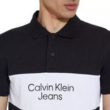  2040 - HÀNG CHÍNH HÃNG - ÁO POLO CALVIN KLEIN - ĐEN PHỐI TRẮNG 