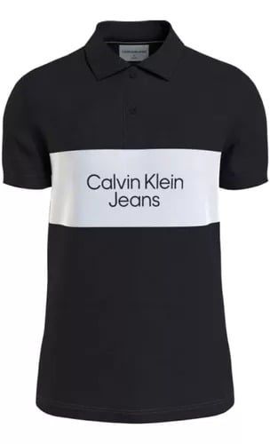  2040 - HÀNG CHÍNH HÃNG - ÁO POLO CALVIN KLEIN - ĐEN PHỐI TRẮNG 