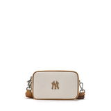  2134 - HÀNG CHÍNH HÃNG - Túi MLB Korea Monogram Jacquard Mini Cross Bag New York Yankees Cream - CODE: 3ACRS014N-50CRD 