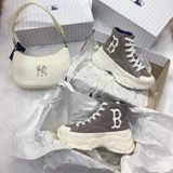  0897 - HÀNG CHÍNH HÃNG - GIÀY MLB CHUNKY HIGH - CỔ CAO (MÀU BE ) - *GREY/BEIGE* - CODE: 32SHU1111-43M 
