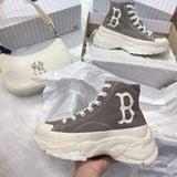  0897 - HÀNG CHÍNH HÃNG - GIÀY MLB CHUNKY HIGH - CỔ CAO (MÀU BE ) - *GREY/BEIGE* - CODE: 32SHU1111-43M 