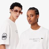  2704 - HÀNG CHÍNH HÃNG - ÁO THUN LACOSTE - LOGO THÊU - TRẮNG - CODE: TH1432 10 001 