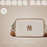  2134 - HÀNG CHÍNH HÃNG - Túi MLB Korea Monogram Jacquard Mini Cross Bag New York Yankees Cream - CODE: 3ACRS014N-50CRD 