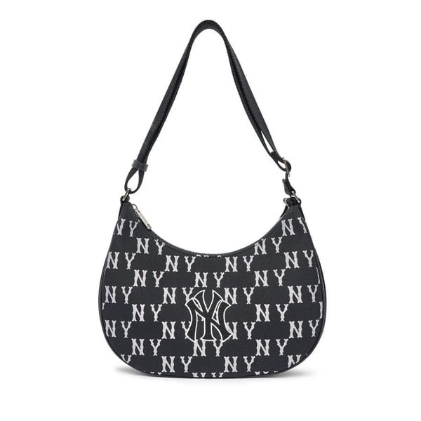  2721 - HÀNG CHÍNH HÃNG - Túi MLB Hobo Bag - NY Monogram - Đen (Size TO) - Code: 3ABQL023N 50BKS 