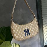  0399 - HÀNG CHÍNH HÃNG - TÚI MLB MONOGRAM HOBO BAG NEW YORK - NÂU - CODE: 32BG33111-50B 