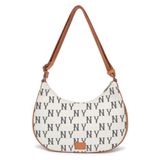  1244- HÀNG CHÍNH HÃNG - Túi MLB Monogram Jacquard Hobo Bag New York Yankees 3ABQL023N-50CRS 