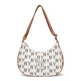  1244- HÀNG CHÍNH HÃNG - Túi MLB Monogram Jacquard Hobo Bag New York Yankees 3ABQL023N-50CRS 
