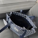  0397 - HÀNG CHÍNH HÃNG - Túi TOTE MLB họa tiết Monogram Jacquard TOTE Shopping - Xanh Navy 