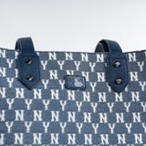  0397 - HÀNG CHÍNH HÃNG - Túi TOTE MLB họa tiết Monogram Jacquard TOTE Shopping - Xanh Navy 