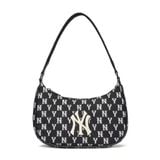  0398 - HÀNG CHÍNH HÃNG - TÚI MLB MONOGRAM HOBO BAG NEW YORK - ĐEN - CODE: 3ABQS012N-50BKS 