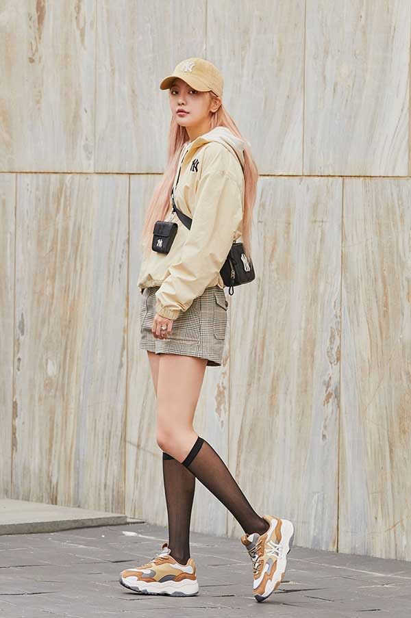  0290 - HÀNG CHÍNH HÃNG - GIÀY SNEAKER MLB CHUNKY LITE - New York màu Brown (5) - Code: 3ASHC3S1N-50BGD (5) 