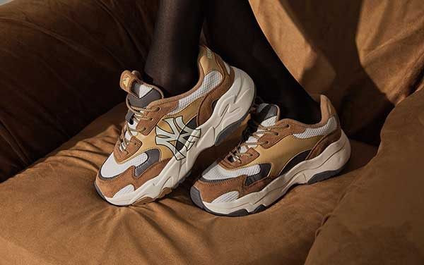  0290 - HÀNG CHÍNH HÃNG - GIÀY SNEAKER MLB CHUNKY LITE - New York màu Brown (5) - Code: 3ASHC3S1N-50BGD (5) 