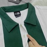  2719 - HÀNG CHÍNH HÃNG - ÁO THUN NEW ERA - POLO SỐ 10 - TRẮNG SỌC GREEN - CODE: 15488871 