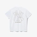  0855 - HÀNG CHÍNH HÃNG - ÁO THUN NEW ERA - LOGO NY  VIỀN GOLD TRẮNG - *WHITE* - Code: 12360541 