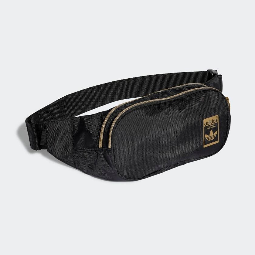  0245 - TÚI ĐEO CHÉO HOT HIT ADIDAS WAIST BAG - *Black/Gold* - Code: GF3200 
