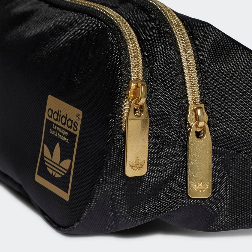  0245 - TÚI ĐEO CHÉO HOT HIT ADIDAS WAIST BAG - *Black/Gold* - Code: GF3200 