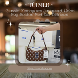  2392 - HÀNG CHÍNH HÃNG - Túi MLB Classic Monogram Jacquard Hobo Bag Boston Red Sox D.Brown - Code: 3ABQS102N-43BRD 