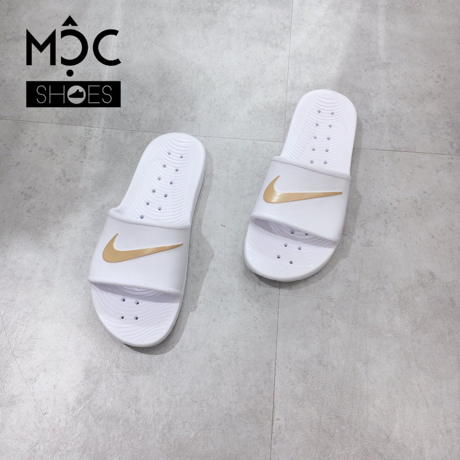  0051 - HÀNG CHÍNH HÃNG - DÉP NIKE KAWA SHOWER - *WHITE/YELLOW LOGO* - 2021** - Code: 832528 