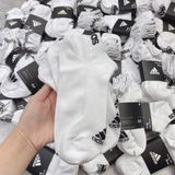  0147 - HÀNG CHÍNH HÃNG - VỚ ADIDAS - CỔ THẤP -  *BLACK/WHITE* - 2021** - Code: 