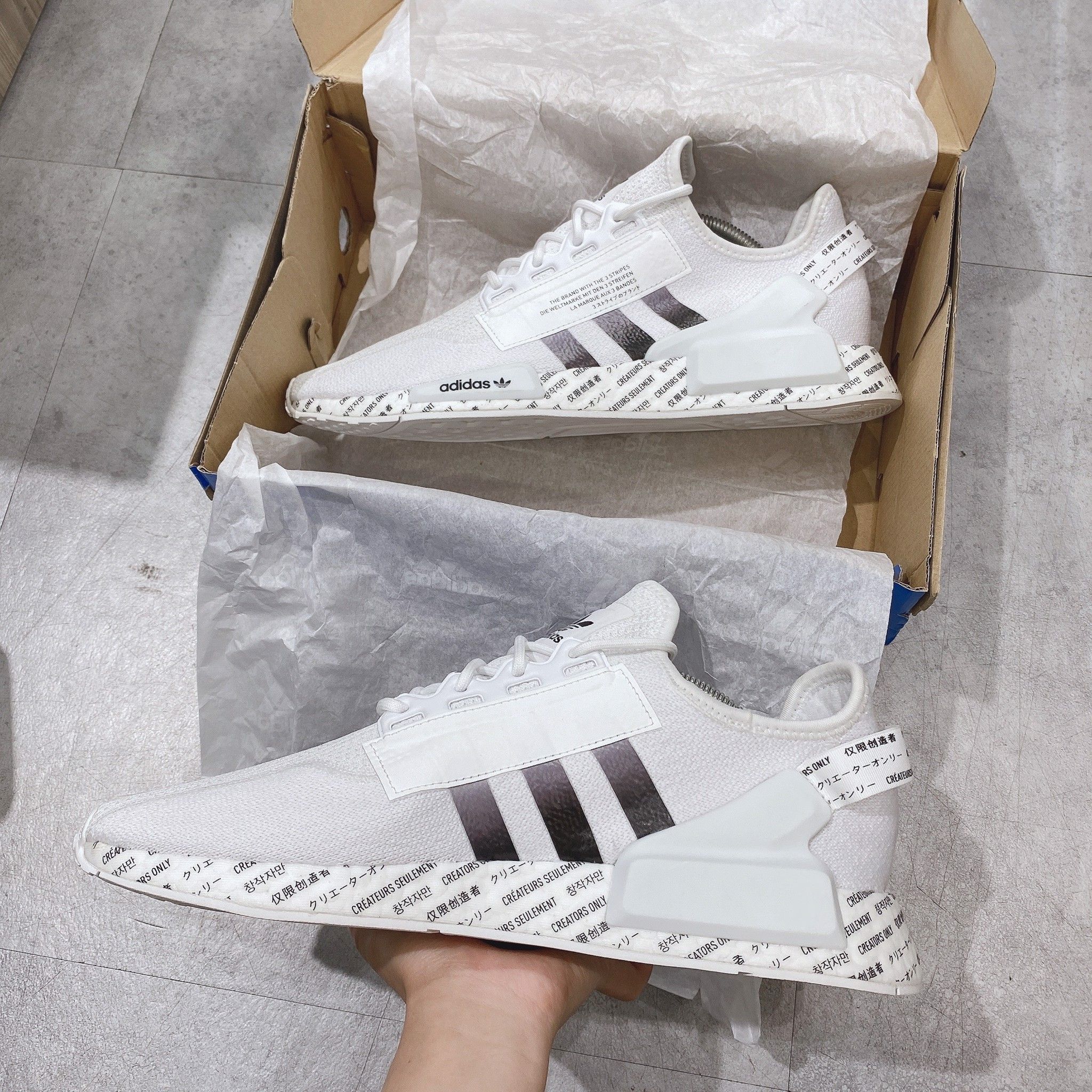  0181 - HÀNG CHÍNH HÃNG - GIÀY ADIDAS NMD (8) - TPU - Trắng - Logo Đế 