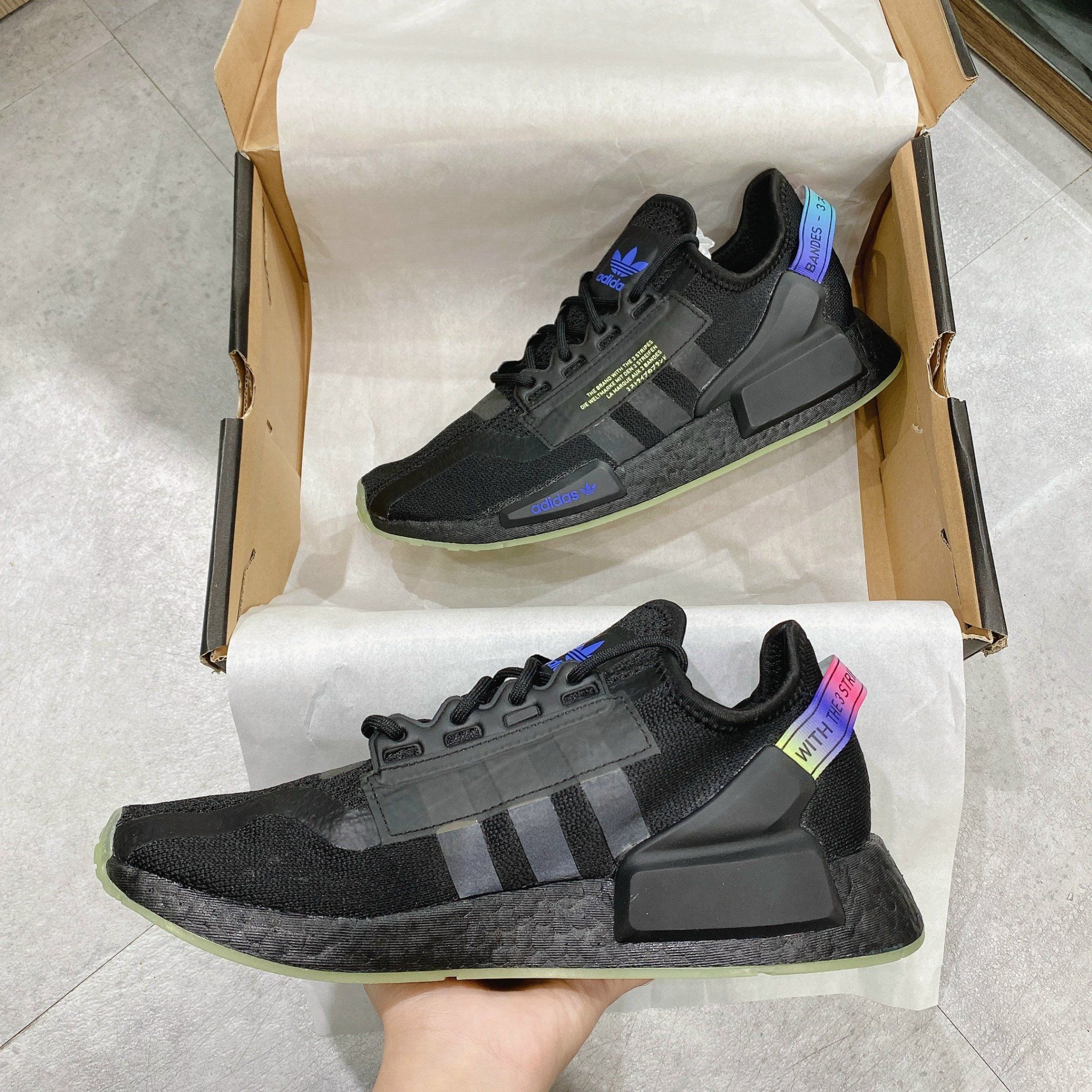  0176 - HÀNG CHÍNH HÃNG - GIÀY ADIDAS NMD (2) - TPU - Đen Dạ Quang 