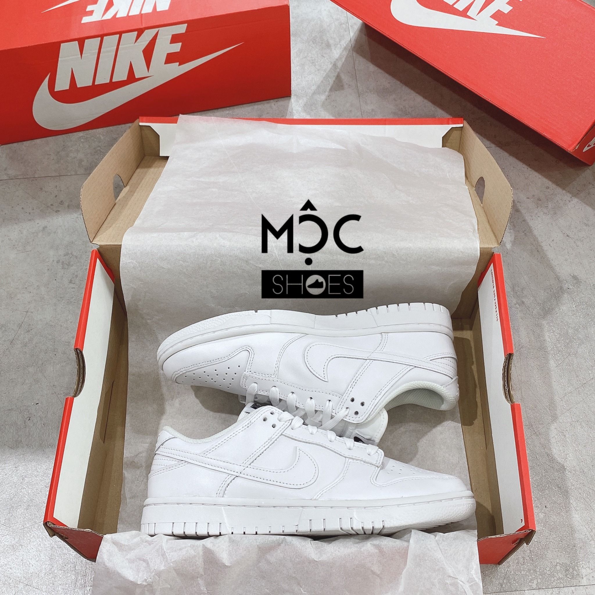  0206 - HÀNG CHÍNH HÃNG - GIÀY NIKE DUNK LOW- *ALL WHITE* - 2022** - Code: (2) 