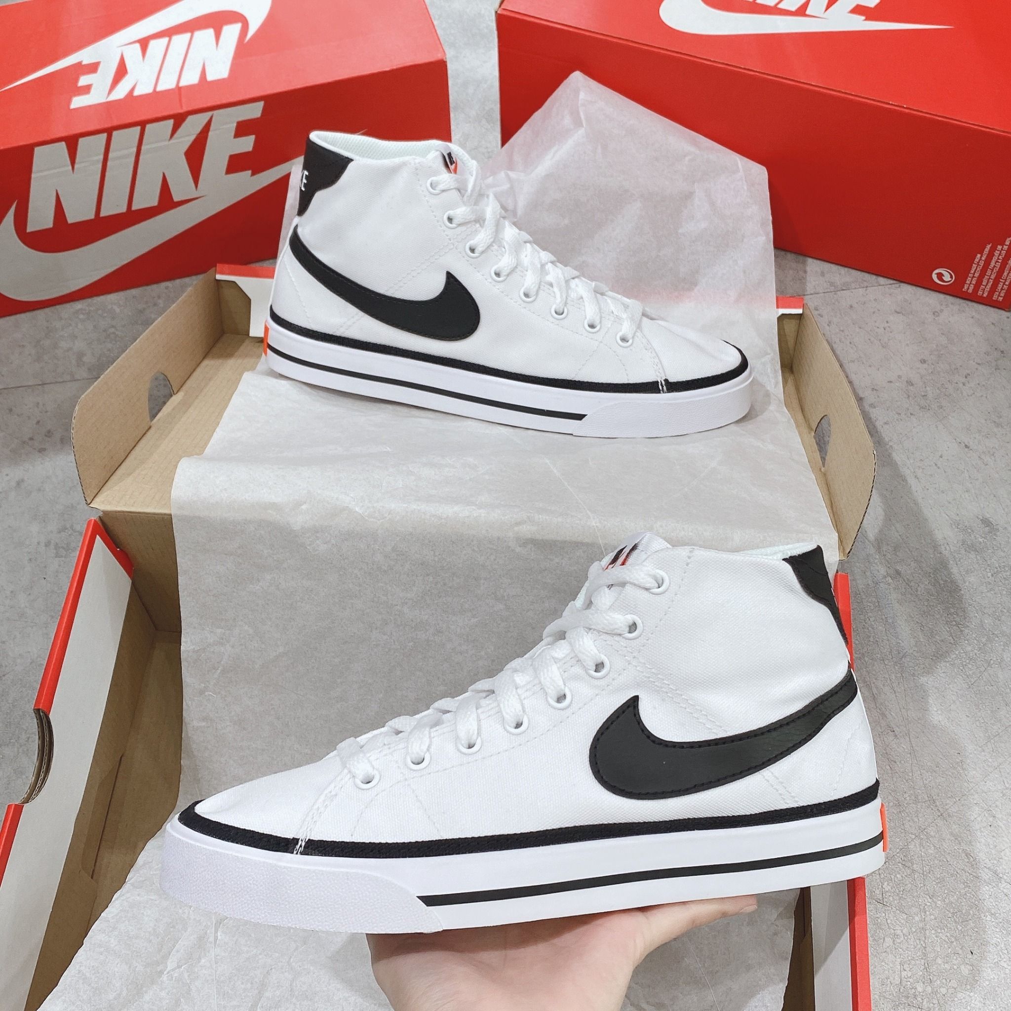 0204 - HÃNG CHÃNH HÃNG - GIÃY NIKECOURT LEGACY CANVAS MID - * BLACK â Má»C SHOES