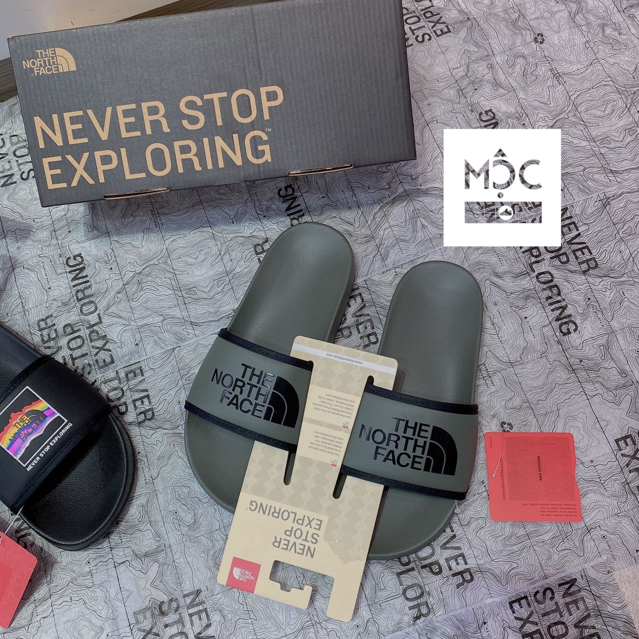  0216 - HÀNG CHÍNH HÃNG - DÉP THE NORTH FACE BASE CAMP SLIDE III - XANH RÊU - *OLIVE* - 2021** - Code: NF0A4T2RKY4 